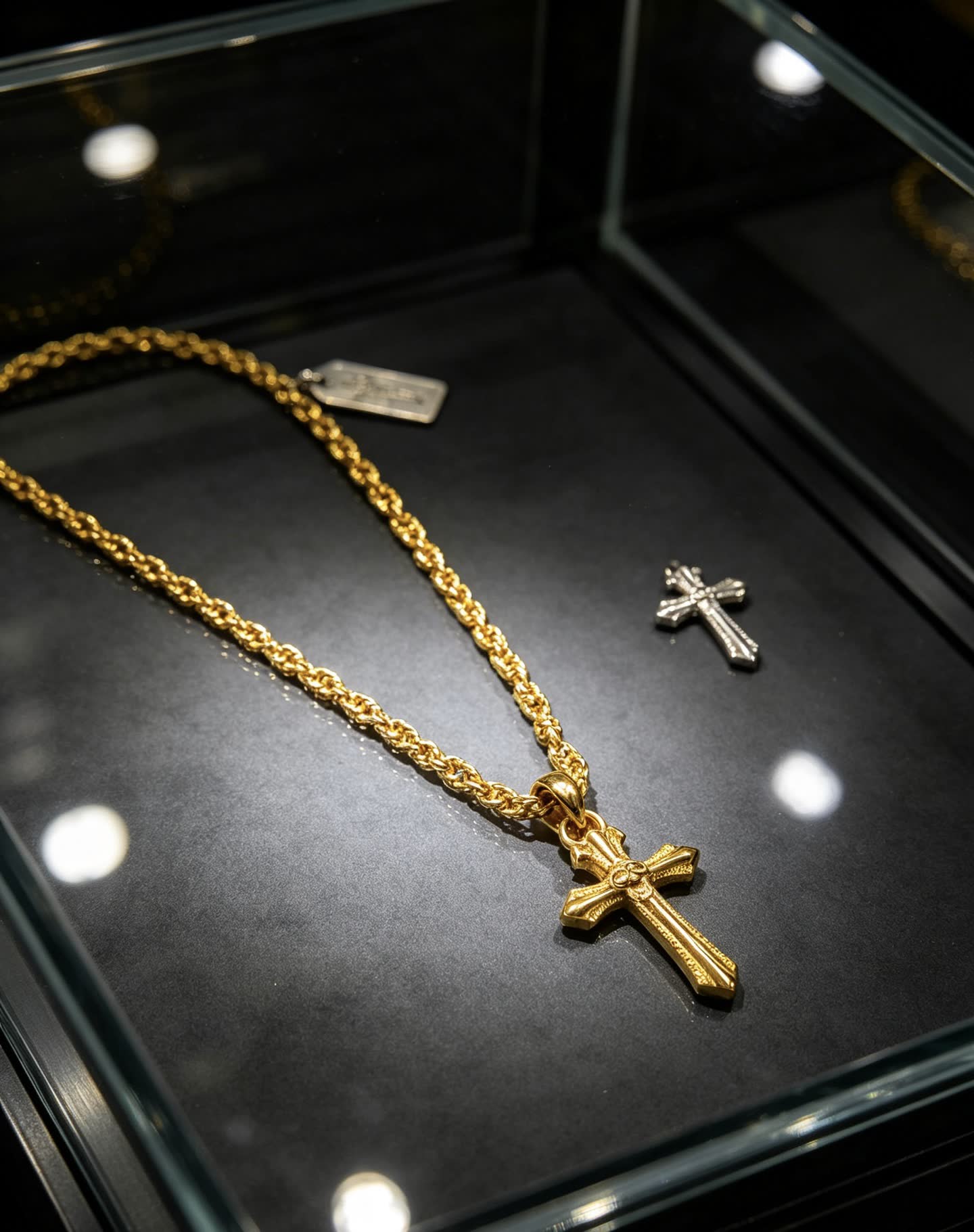 Chrome Hearts Gold Cross Pendant Necklace